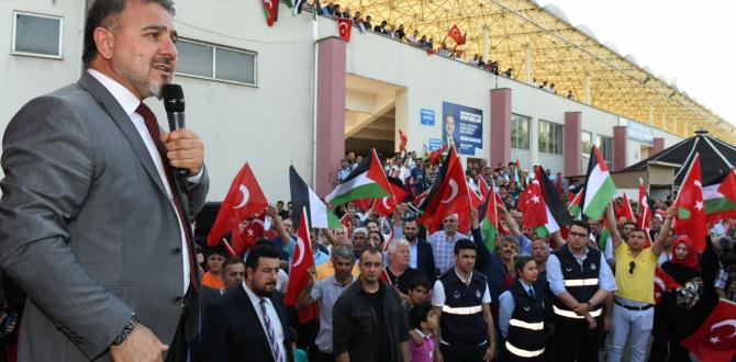 İsrail zulmüne Esenyurt’tan protesto: Binlerce kişi Kudüs’e destek için toplandı