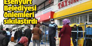 ESENYURT BELEDİYESİ’NDEN PTT ÖNÜNDE KORONAVİRÜS ÖNLEMLERİ