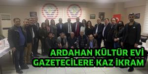 KÜLTÜR EVİ GAZETECİLERE KAZ İKRAM ETTİ