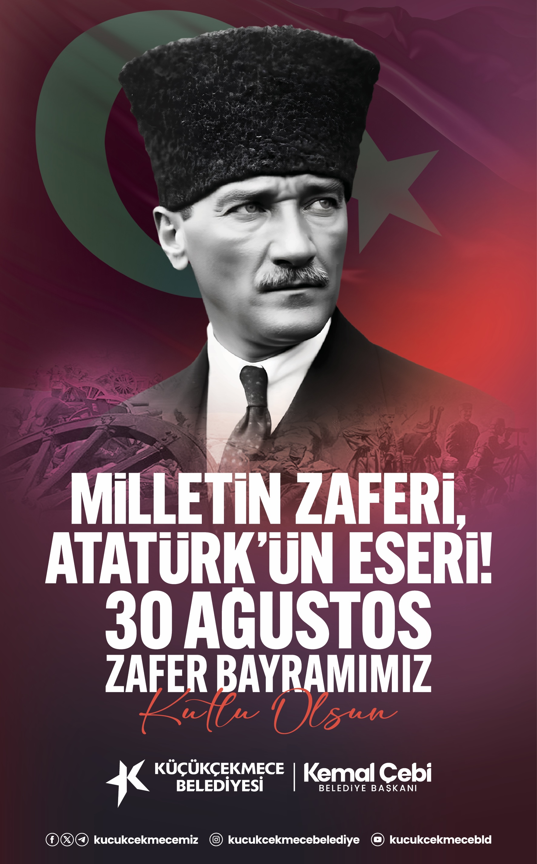 Milletin Zaferi, Atatürk’ün Eseri Küçükçekmece Belediyesi, 30 Ağustos Zafer Bayramı’nın 102. yıl dönümünü kutladı. Belediye Başkanı Kemal Çebi, yayımladığı mesajda “30 Ağustos, milletimizin bağımsızlık iradesinin simgesidir. Başkomutan Mustafa Kemal Atatürk ve silah arkadaşlarını minnetle anıyoruz” ifadelerini kullandı.