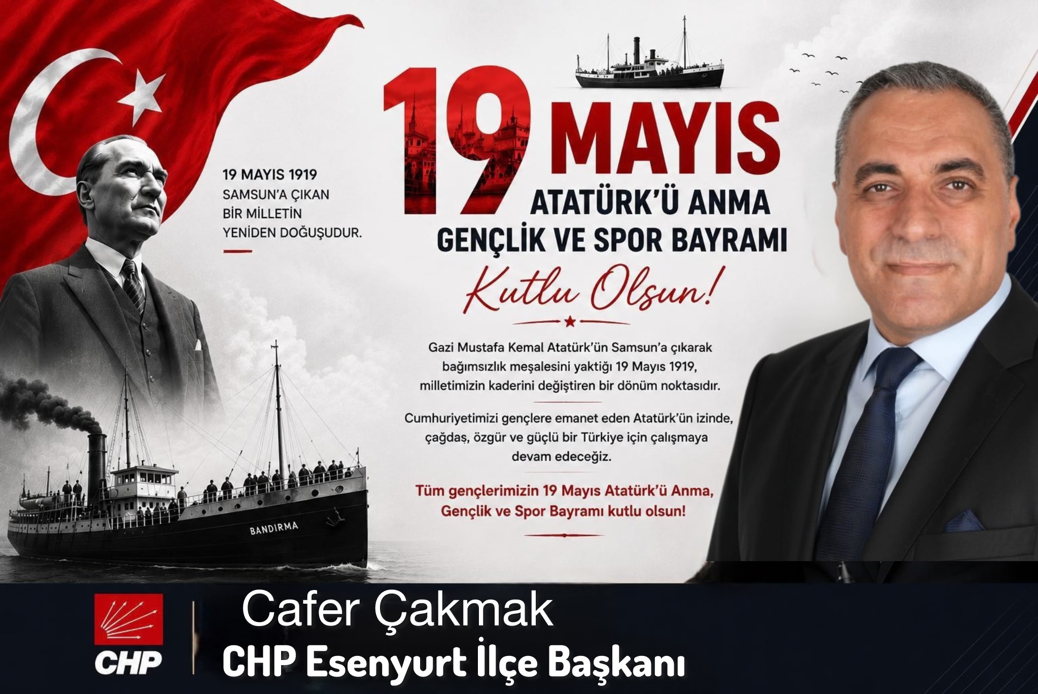 Cafer Çakmak: “19 Mayıs, Bağımsızlık Ruhunun Simgesidir”